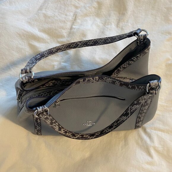 Coach C6830 Kristy Shoulder Bag Pebbled Leather Purse Signature Canvas - Picture 5 of 10